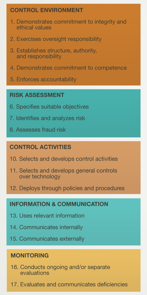 What are the 17 Principles of Internal Control?